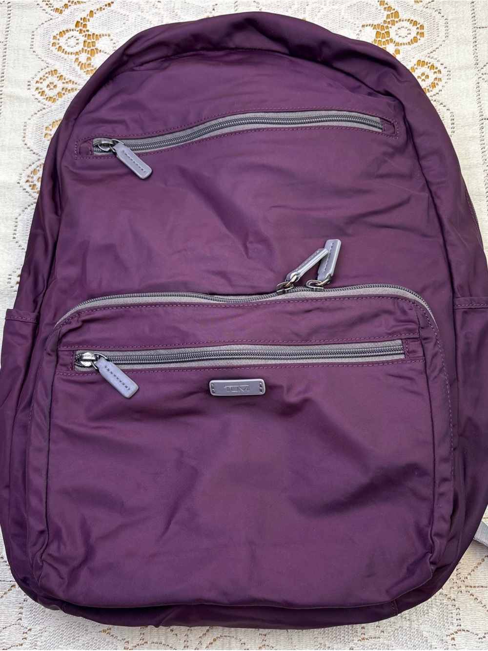 Tumi Purple Foldable Extra Backpack   Packs Inside Itself